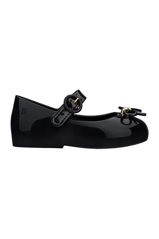 Детские балетки для девочек с липучкой Mini Melissa, Black — фото 2