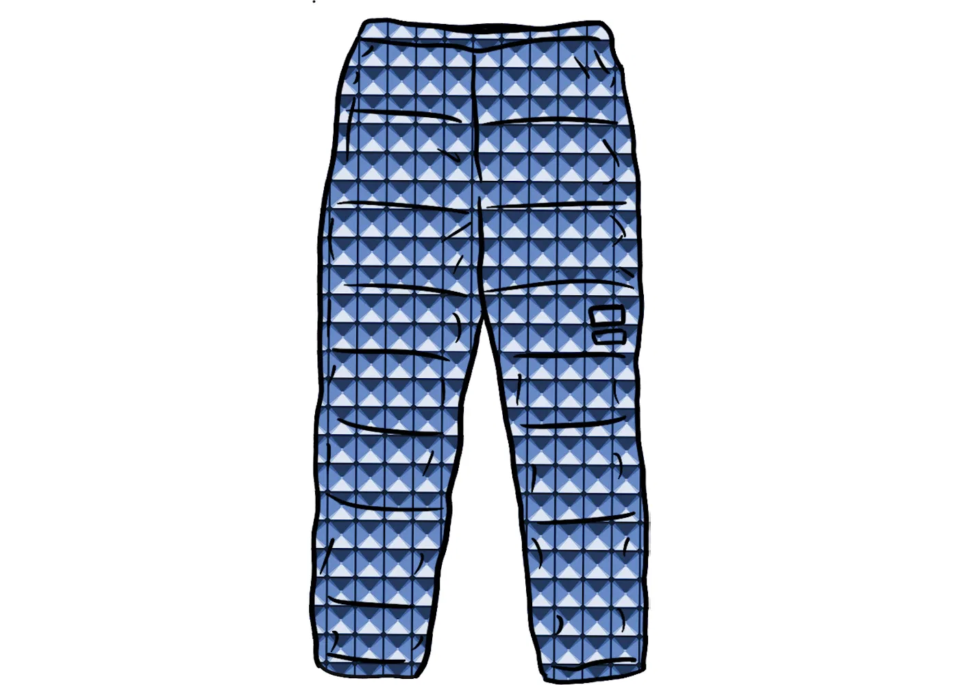 Мужские брюки с принтом Supreme The North Face Studded Nuptse Pant, Royal