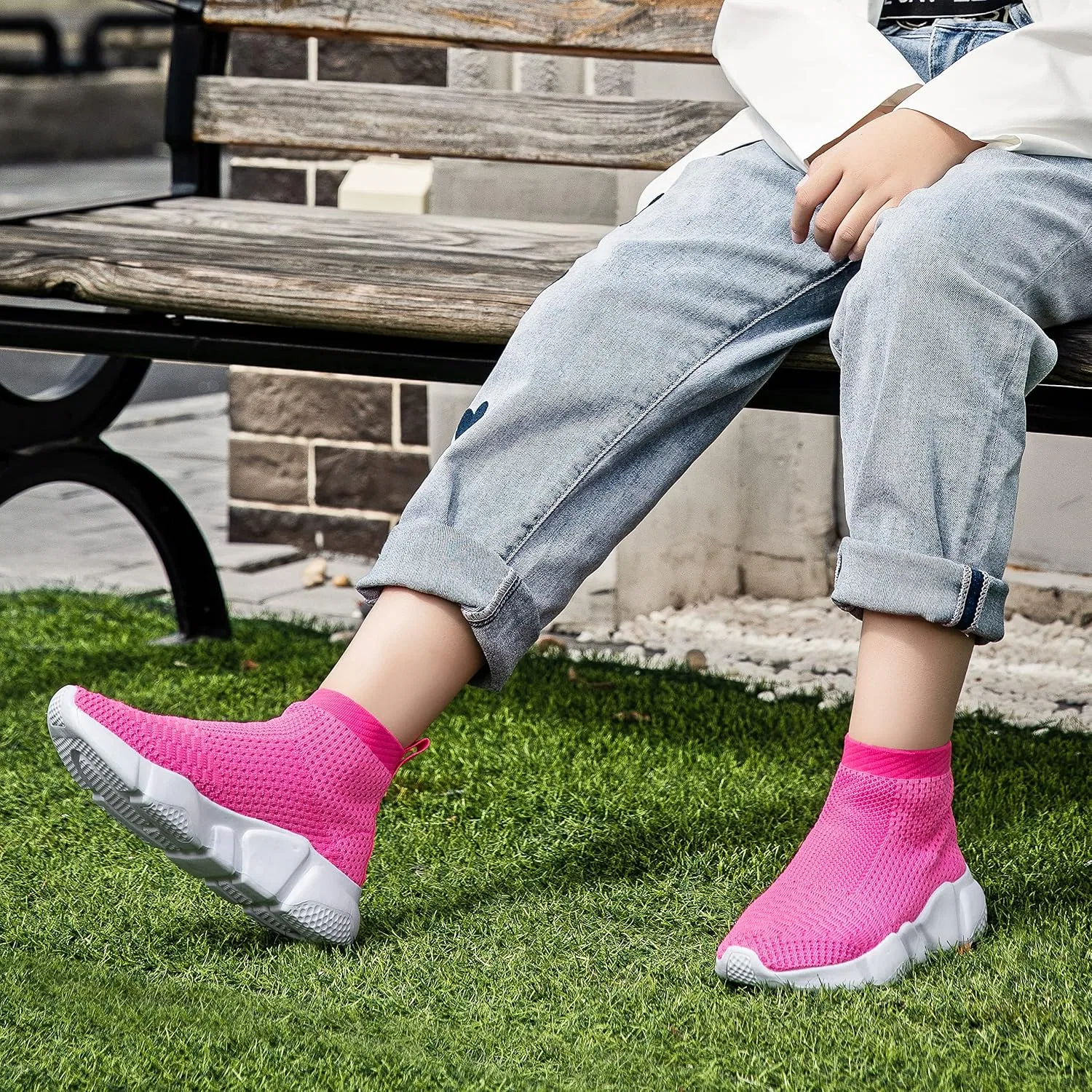 Детские дышащие кроссовки с высоким верхом Casbeam, Pink — фото 2