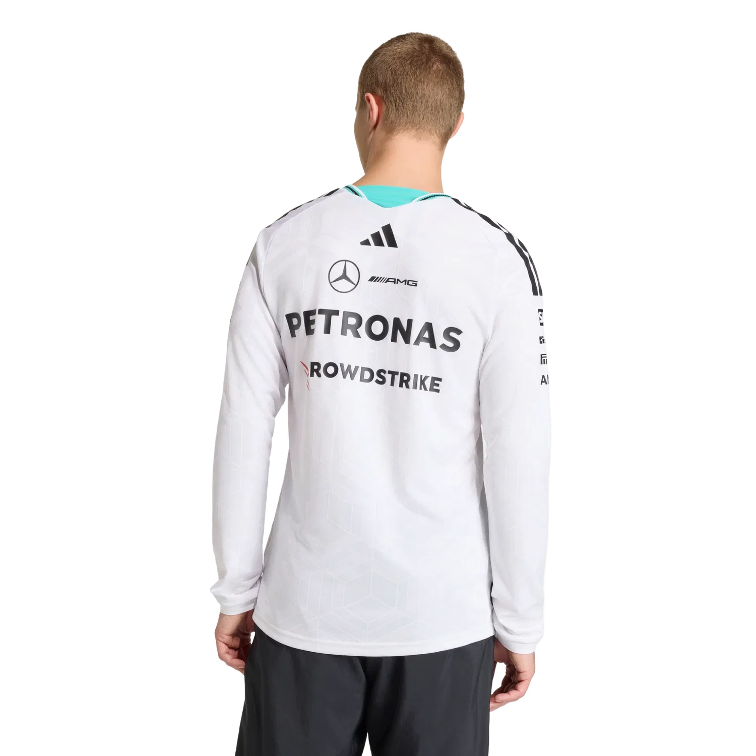 Мужская гоночная футболка с длинным рукавом Adidas, белый — фото 3