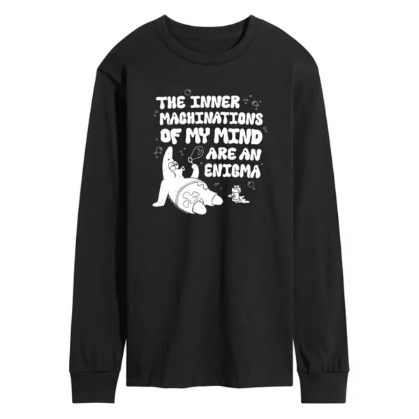 

Мужская футболка с длинным рукавом и принтом Патрика Губки Боба Квадратные Штаны Nickelodeon, черный