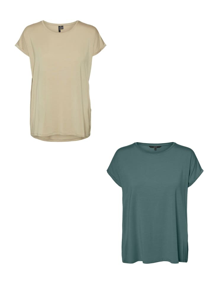 

Футболка Vero Moda Einfarbiges Stretch Oberteil, цвет braun-grün