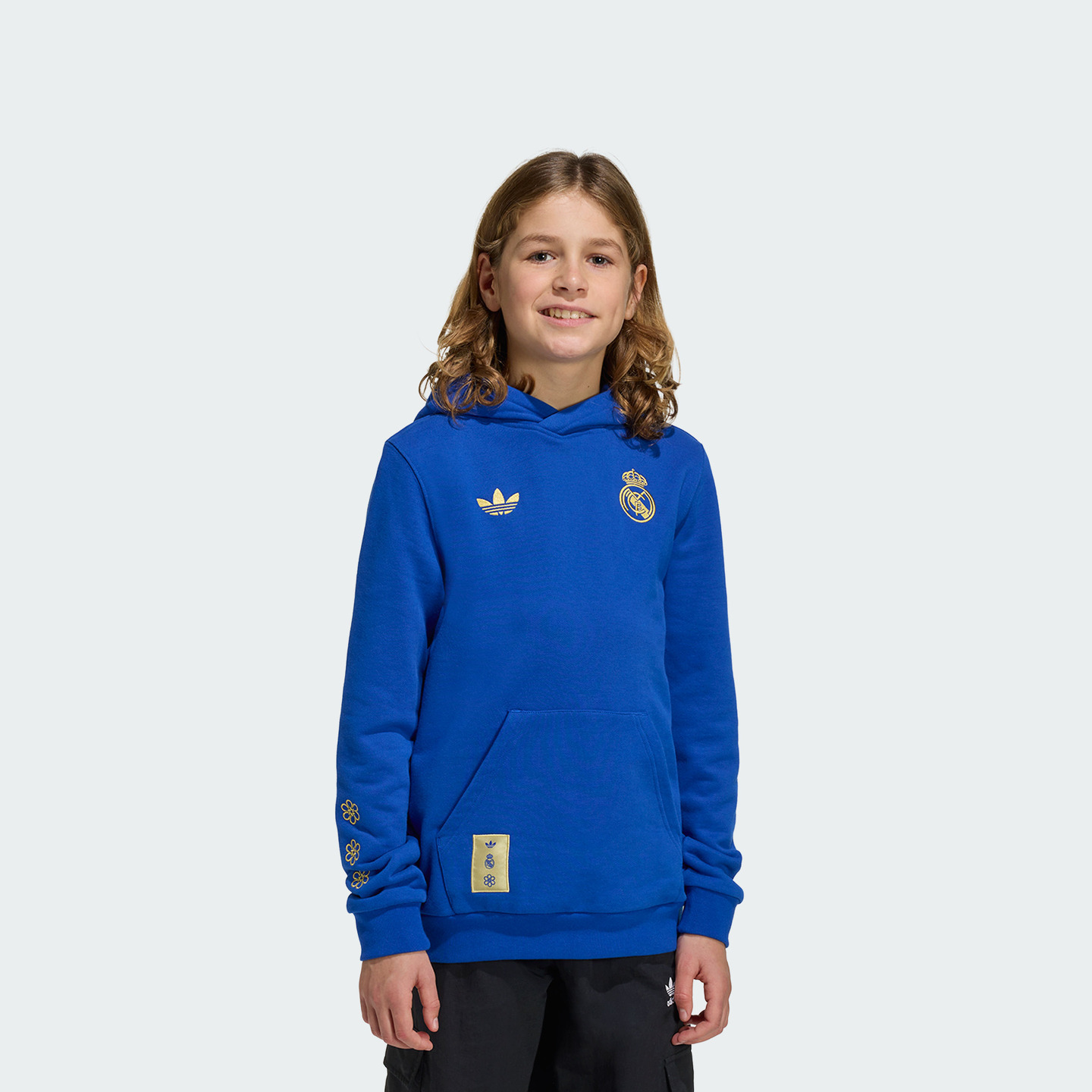 Толстовка унисекс с капюшоном, средней толщины Adidas, royal синий — фото 3