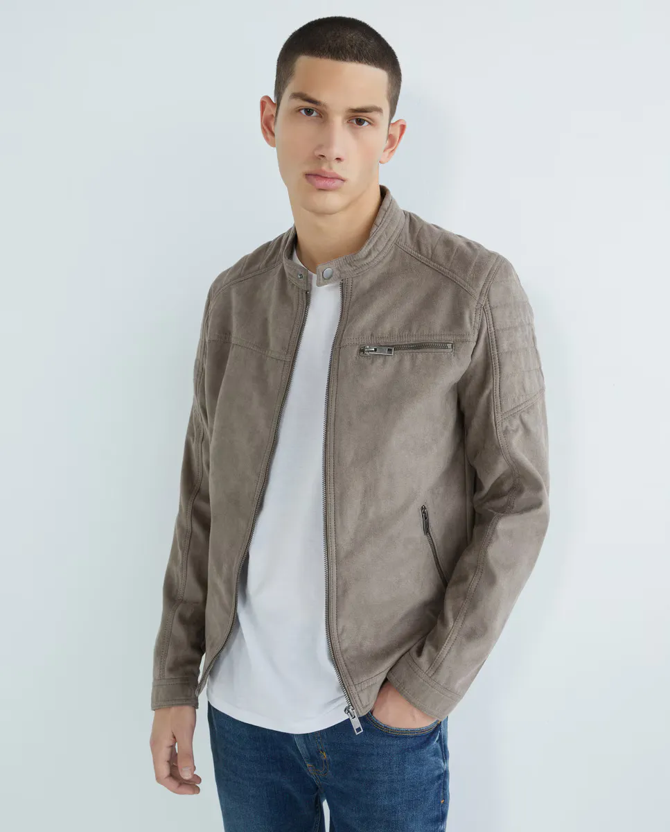 

Мужская косуха с эффектом кожи Jack & Jones, бежевый