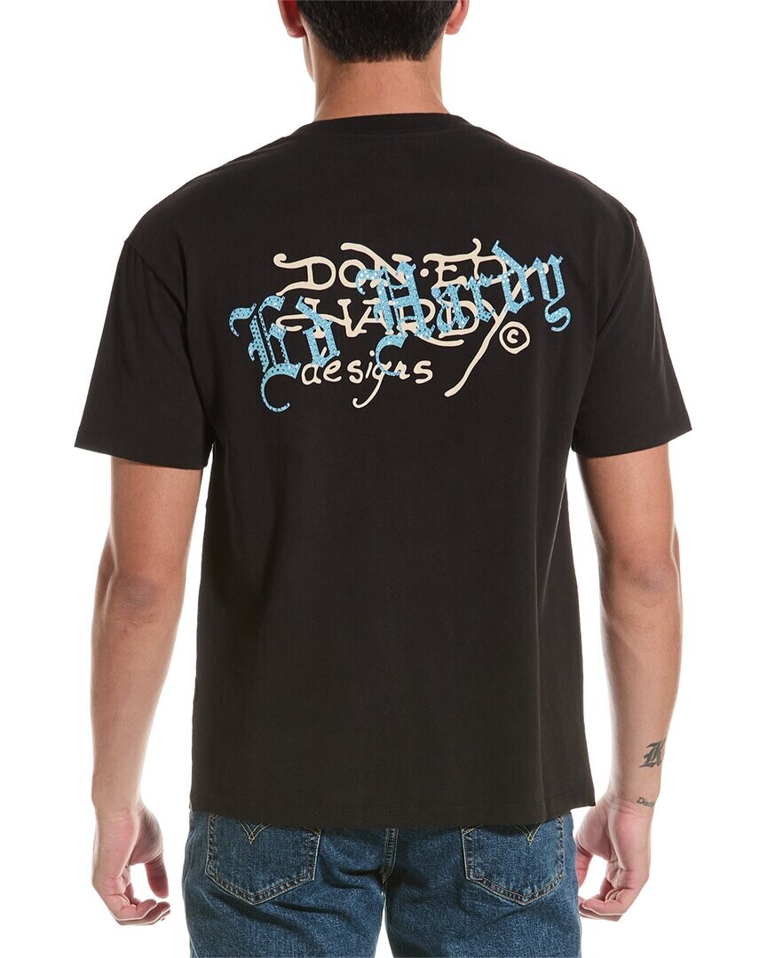 

Футболка с огненным черепом Ed Hardy, черный