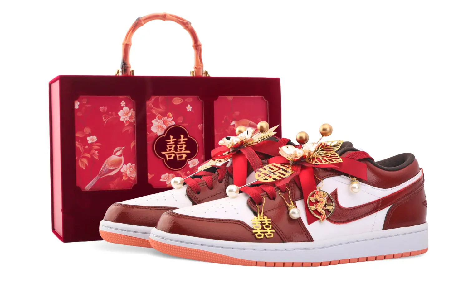 

Jordan Кроссовки Air 1 Vintage для баскетбола, унисекс, низкие, красно-бело-золотые