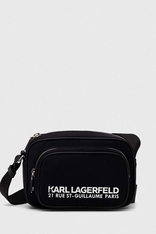 

Сумочка Karl Lagerfeld с внешним карманом и надписью, черный