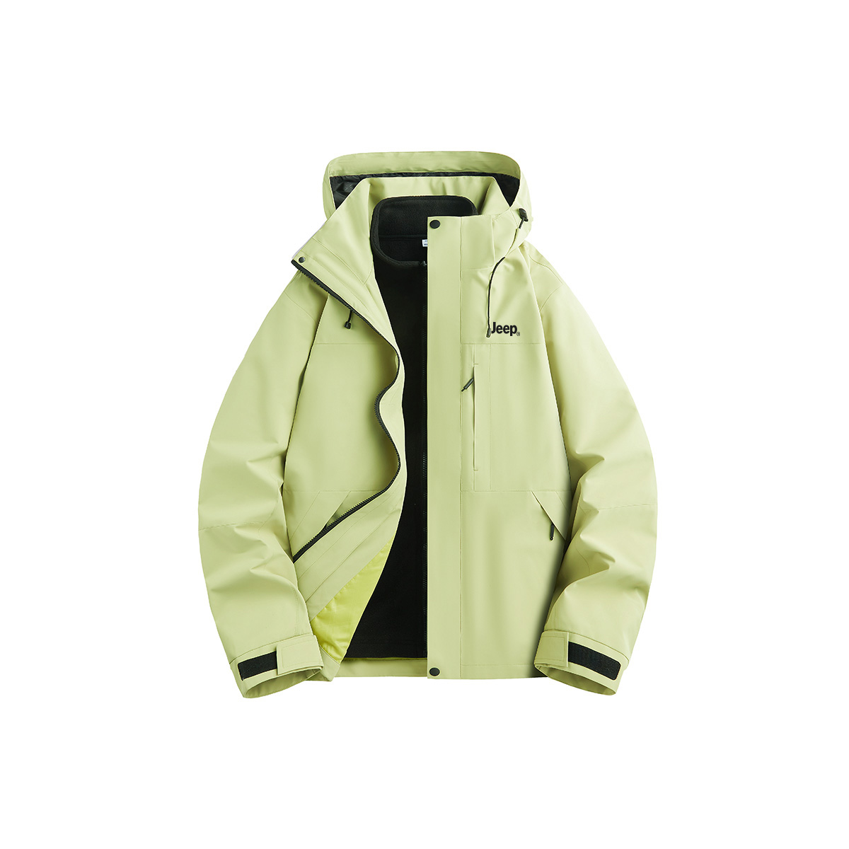 

Куртка Unisex с отстегивающимся капюшоном тонкая Others Jeep, зеленый apple зеленый[water-repellent hard shell+fleece liner clothing sets]