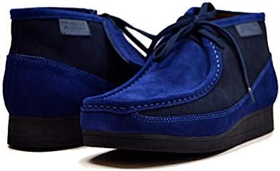 

Мужские кожаные и замшевые ботинки на шнуровке 12 British Collection, синий/серый