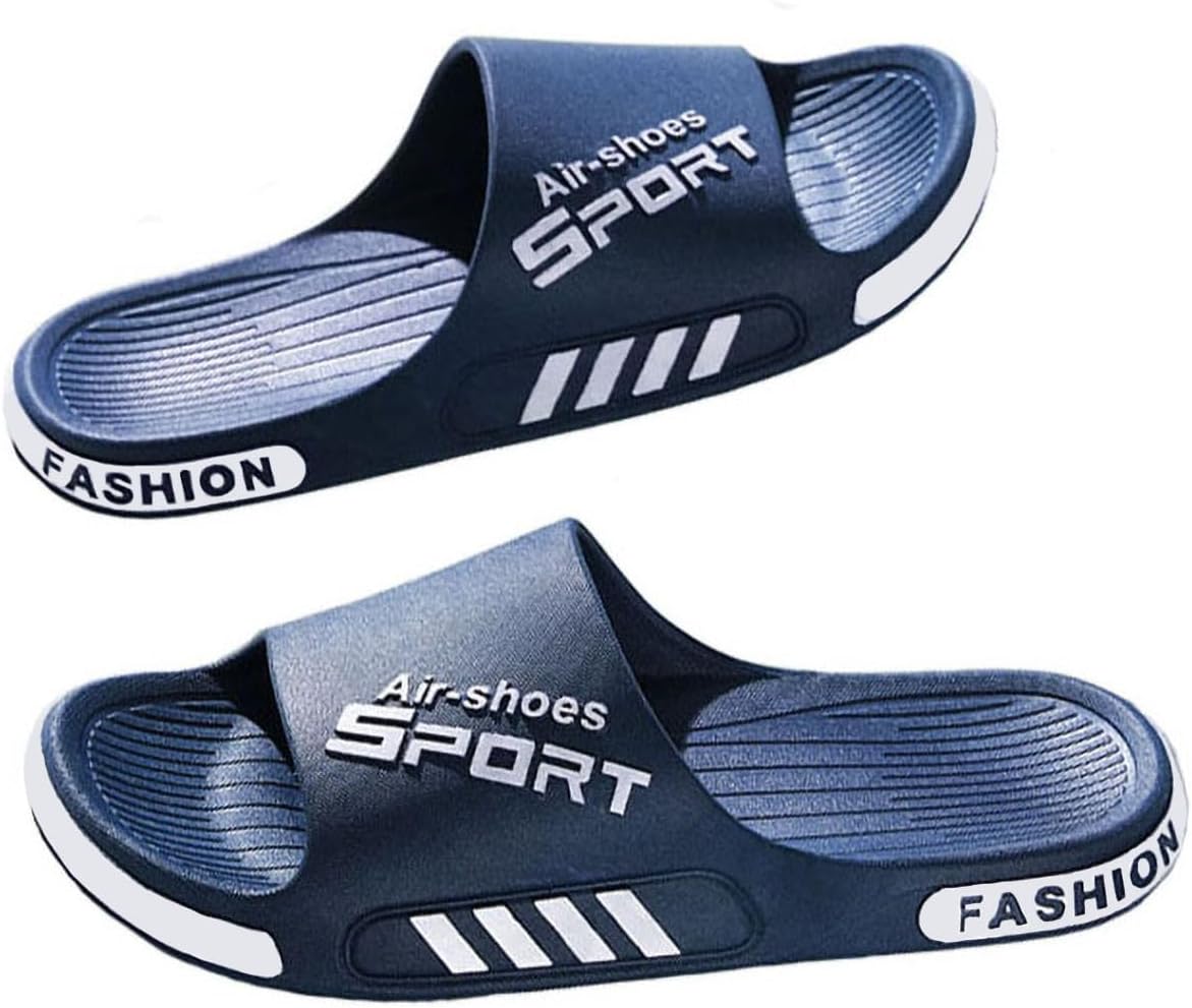 

Мужские сланцы IBAIOU больших размеров, модные тапочки для ванной, душа, бассейна и пляжа, темно-синий