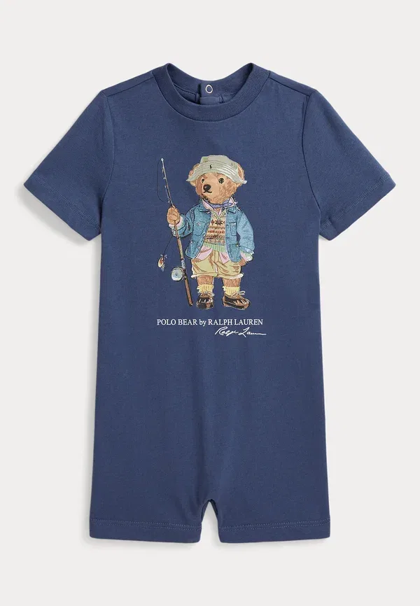 Ползунки Polo bear cotton jersey shortall 0 2y sleep suit Polo Ralph Lauren, старый королевский