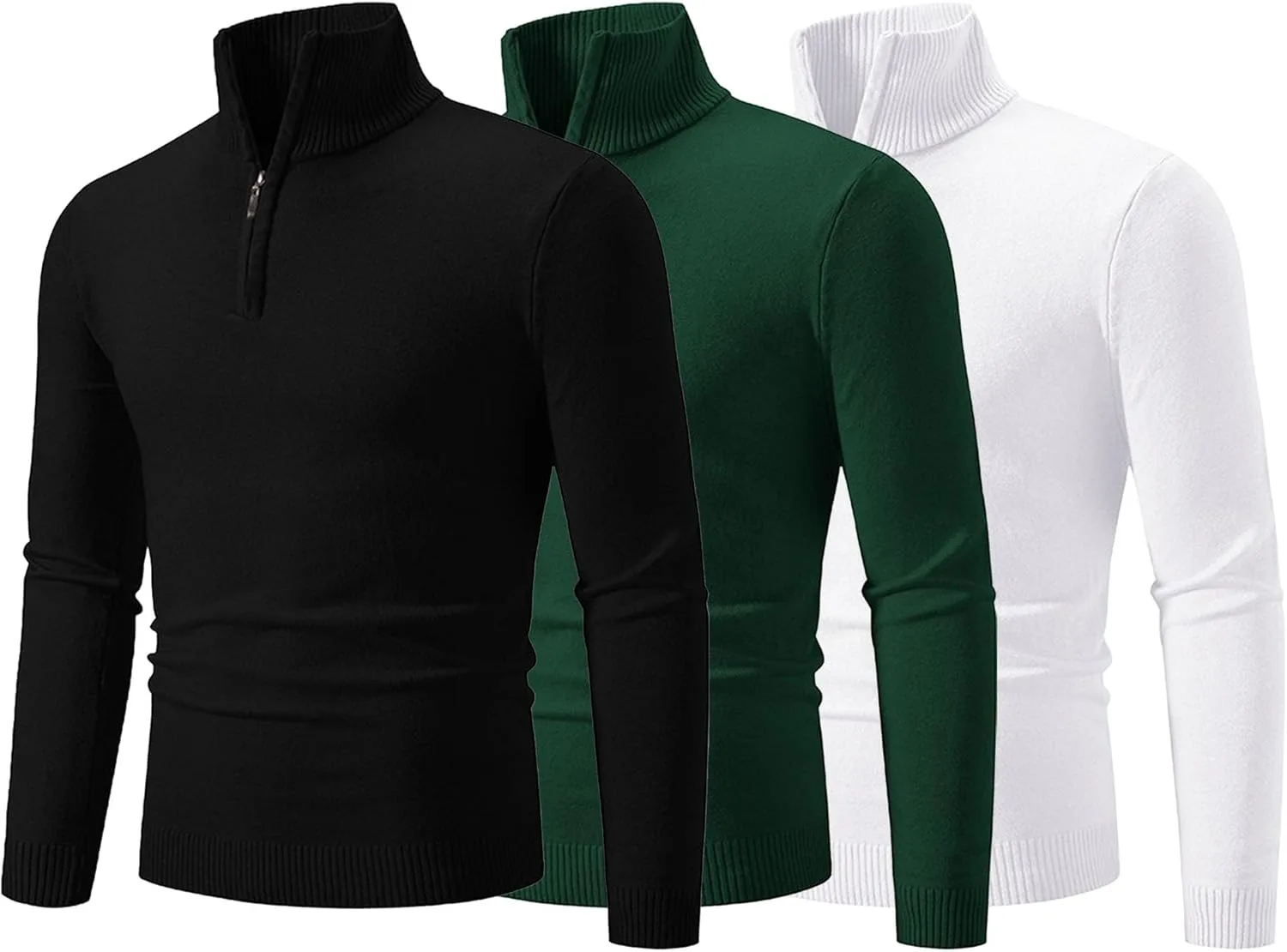 

Мужской свитер Maiyifu-GJ Slim Fit с воротником стойкой и молнией на четверть