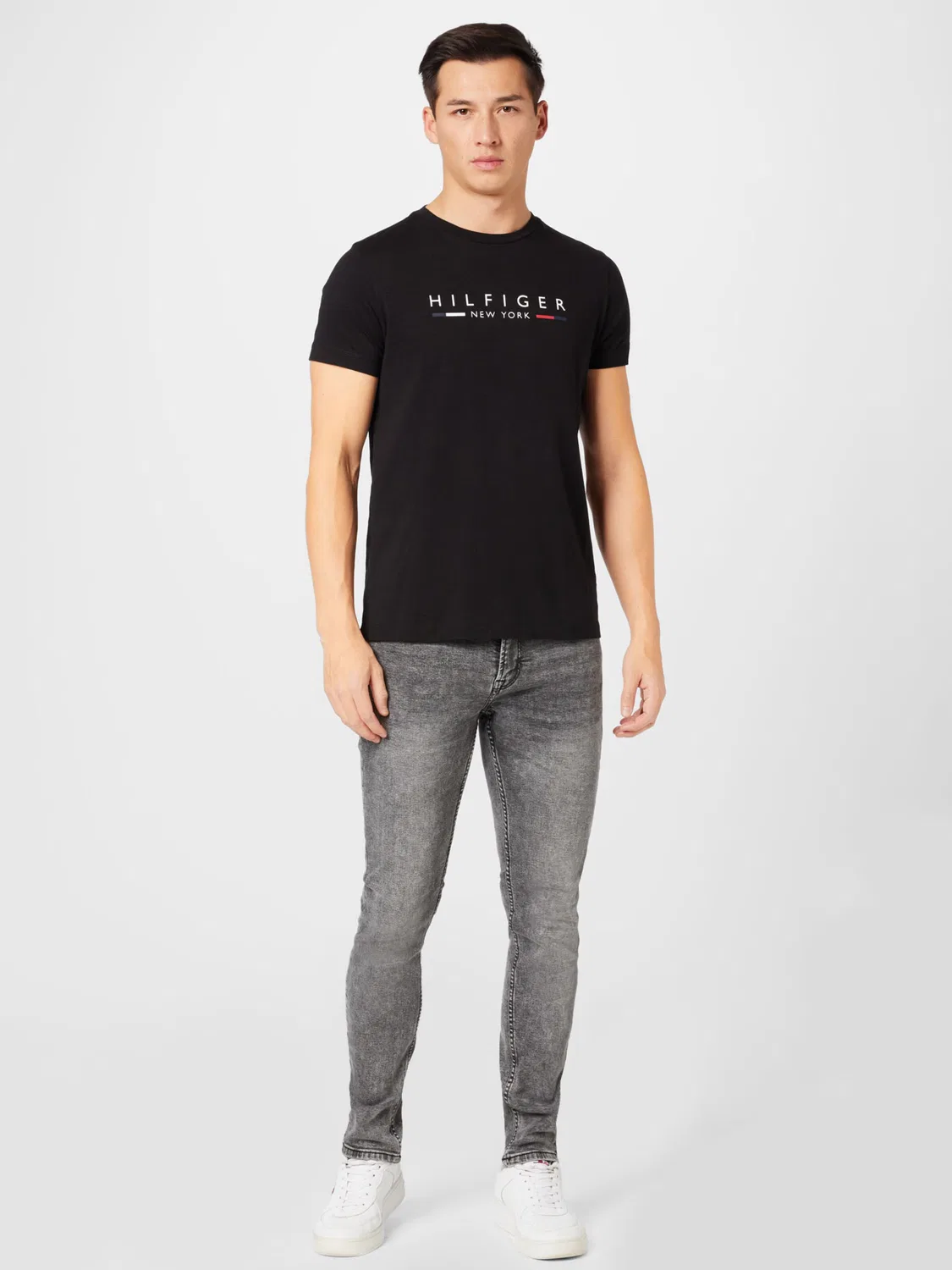 Рубашка Tommy Hilfiger Slim NYC Logo черного цвета — фото 4