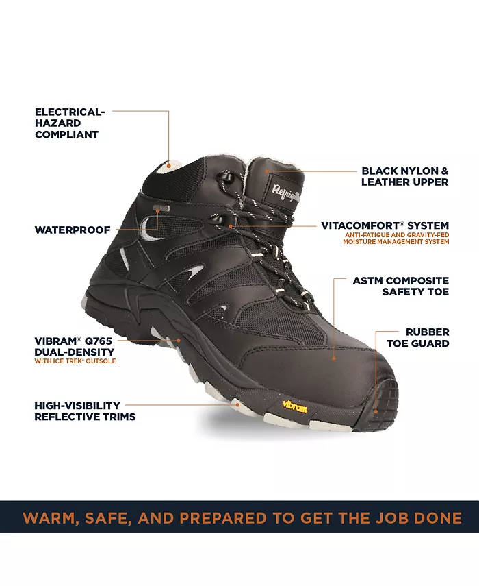Мужские кроссоверные треккинговые ботинки Crossover Hiker Boot, водонепроницаемые рабочие ботинки, легкие и нескользящие, комфорт при минусовых температурах RefrigiWear, черный — фото 3