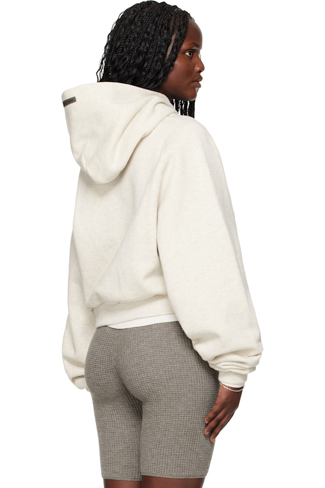 Fear Of God Essentials Серая праздничная толстовка-реглан в стиле 90-х с тиснением — фото 3