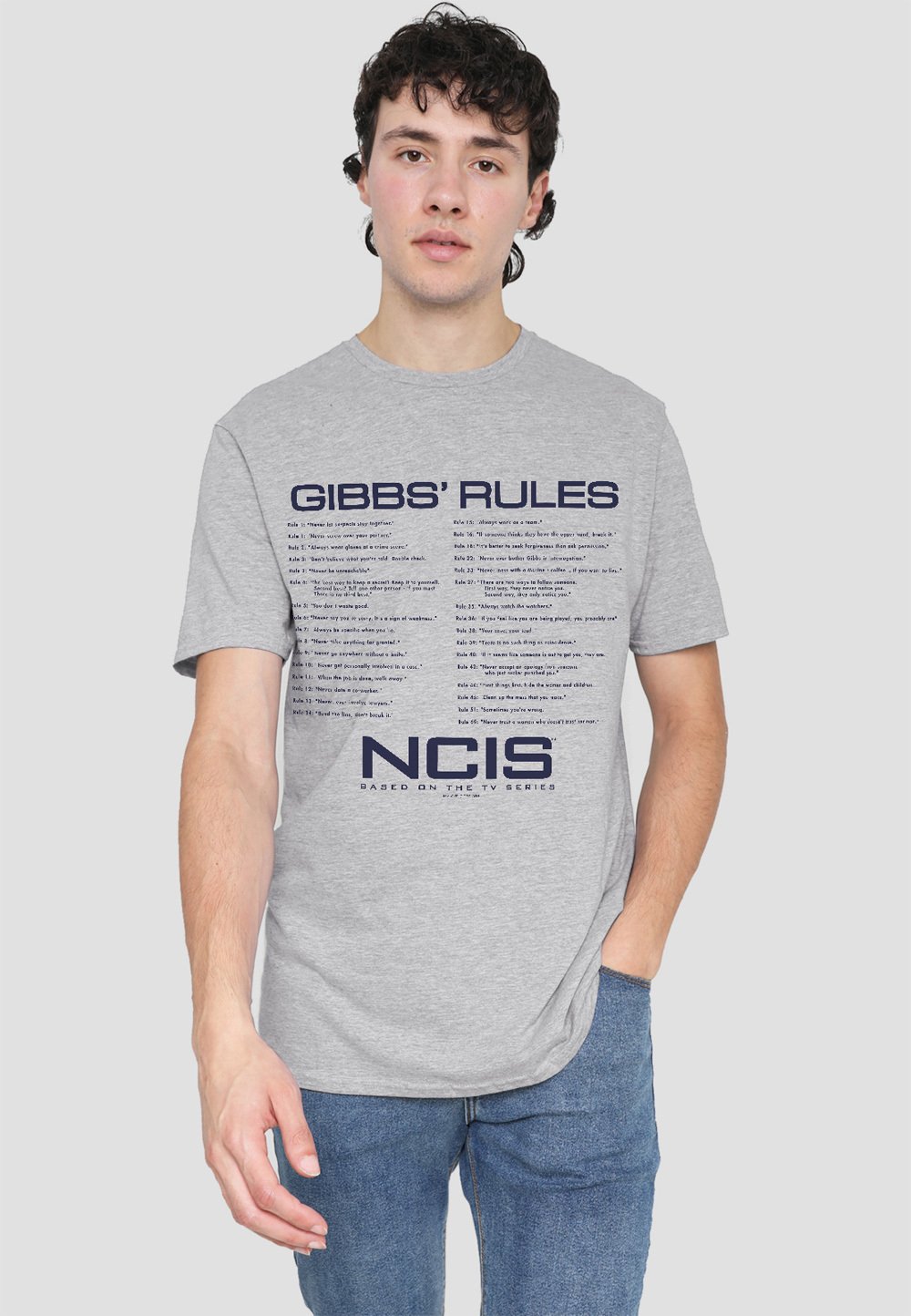 

Футболка с принтом NCIS RULES Cotton Soul, серый