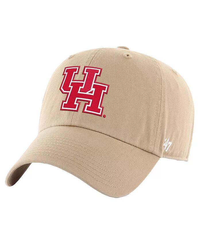 

Мужская регулируемая кепка цвета хаки Houston Cougars Clean Up '47 Brand
