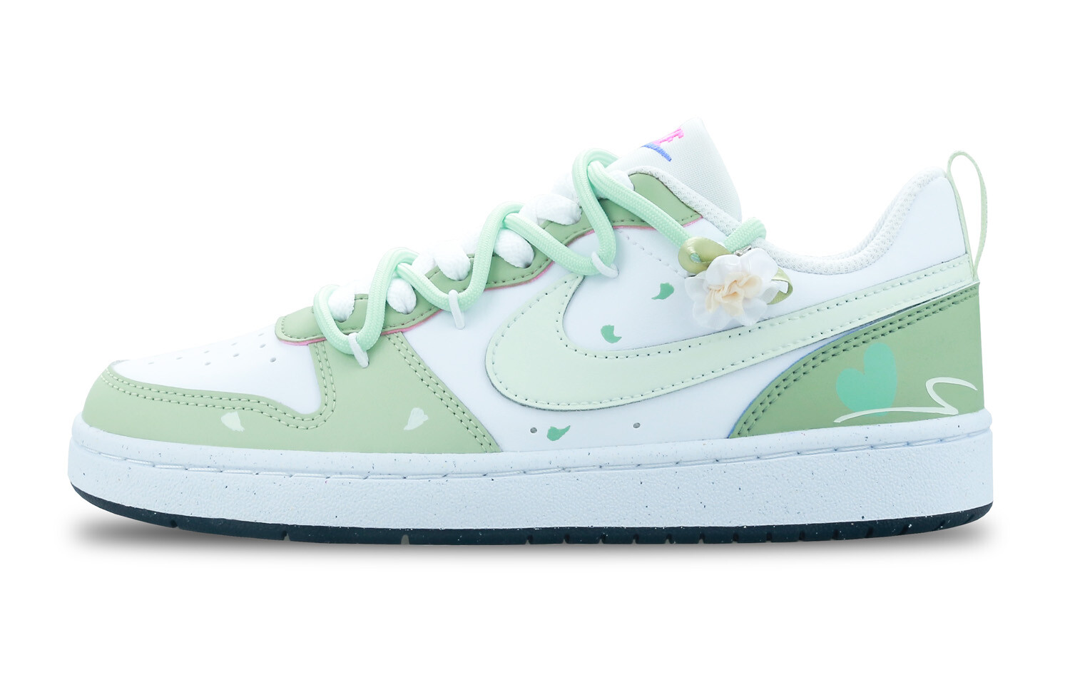 

Кроссовки Nike Court Borough Skateboarding Shoes Women's Low-top White/green, желтый