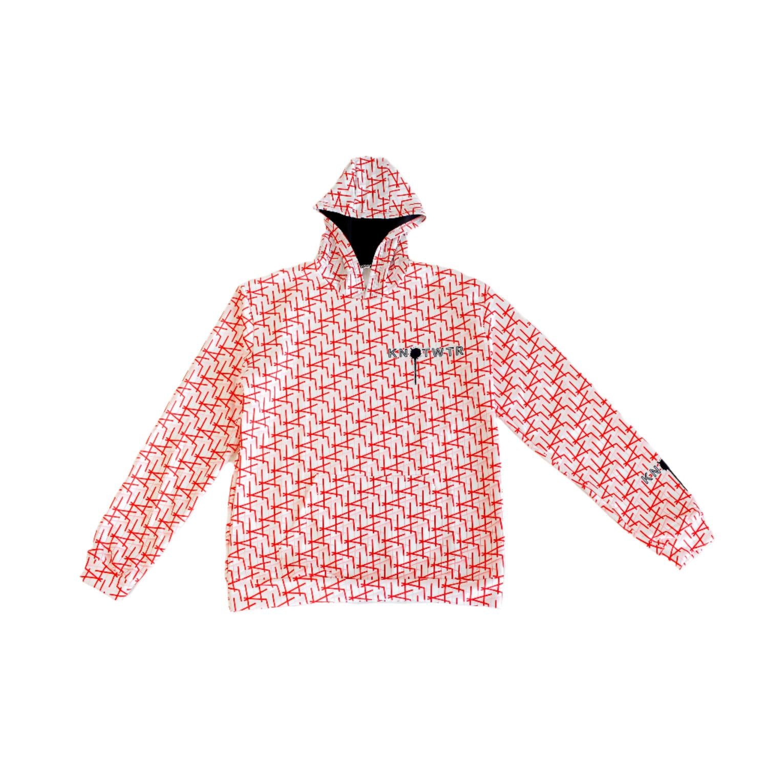 

Женский худи с принтом воздушного шара в красно-белом цвете KnotWTR