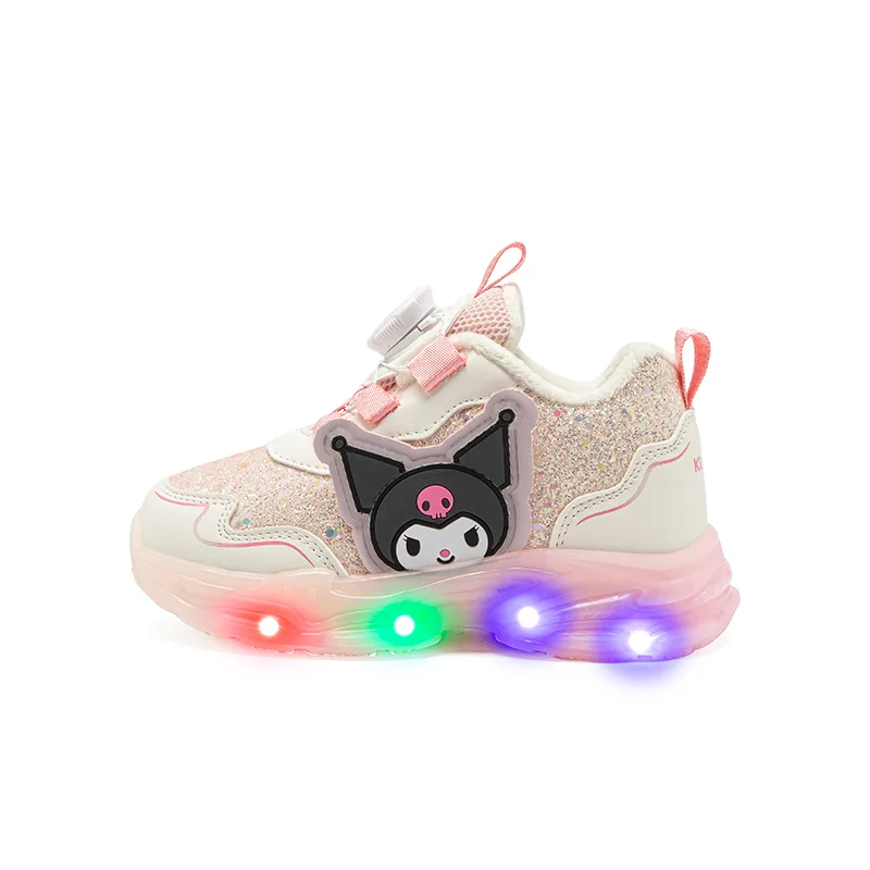 Кроссовки Kuromi с поддержкой баланса, амортизацией и износостойкой подошвой Sanrio, бежевый розовый