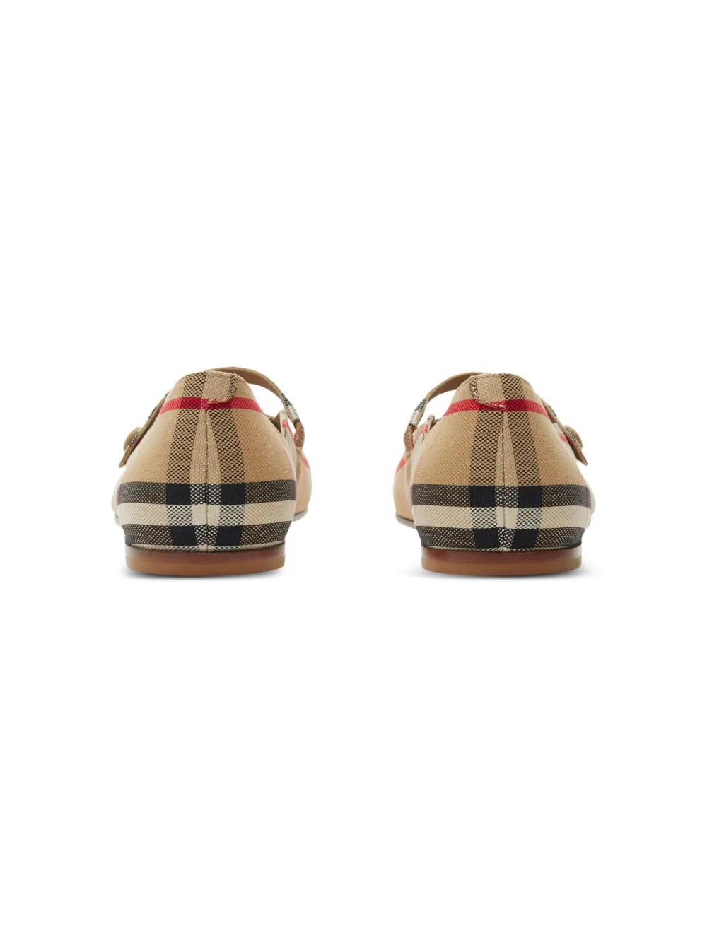 Клетчатые балетки Мэри Джейн BURBERRY KIDS, коричневый — фото 3