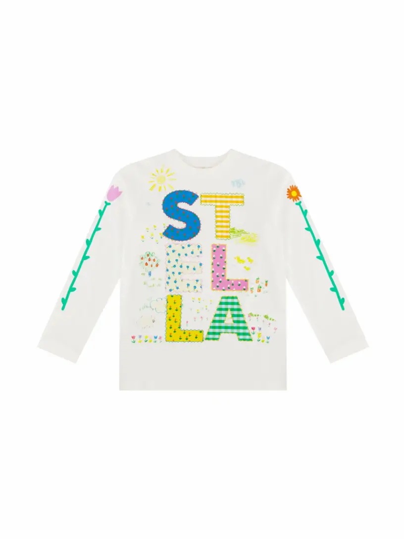 

Хлопковый лонгслив с принтом Stella McCartney, белый