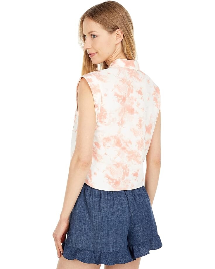 

Топ BCBGeneration Tie Front Woven Top, цвет Tonal Tie-Dye