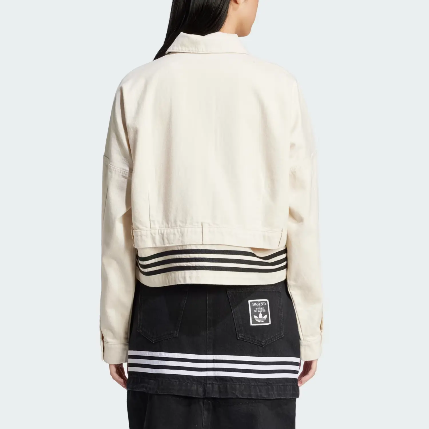 Adidas Originals Бомбер Adidas из хлопка, Natural Denim Beige Yellow — фото 4