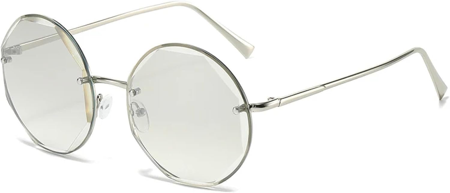 

Винтажные круглые солнцезащитные очки для мужчин и женщин, металлическая оправа, черные линзы, очки для активного отдыха и путешествий, защита от УФ-излучения UV400 TKKTLLT, Silver Silver