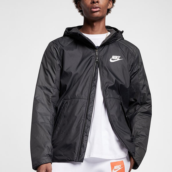 Куртка casual sports stay warm hooded padded jacket black Nike, черный — фото 3