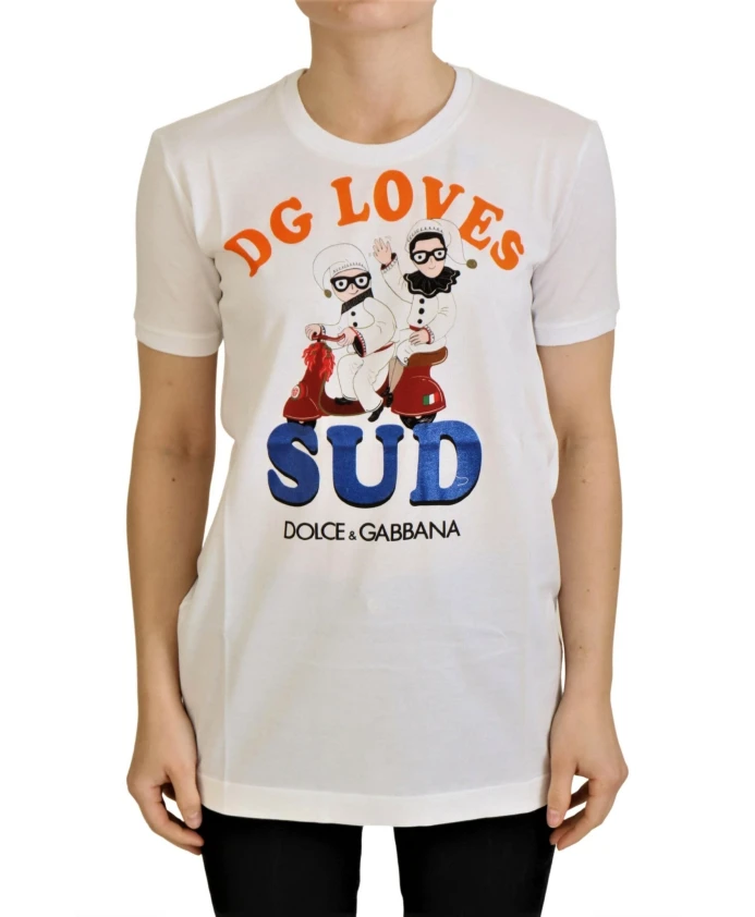 Яркая футболка с круглым вырезом Dolce & Gabbana, белый