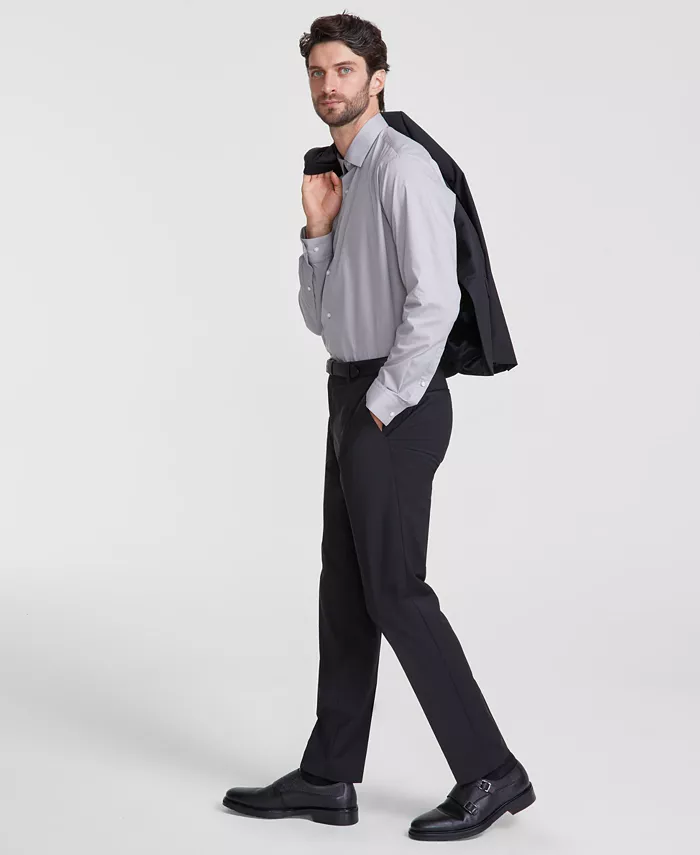 

Мужские классические брюки Superflex Slim-Fit с эластичной тканью Hugo Boss, черный