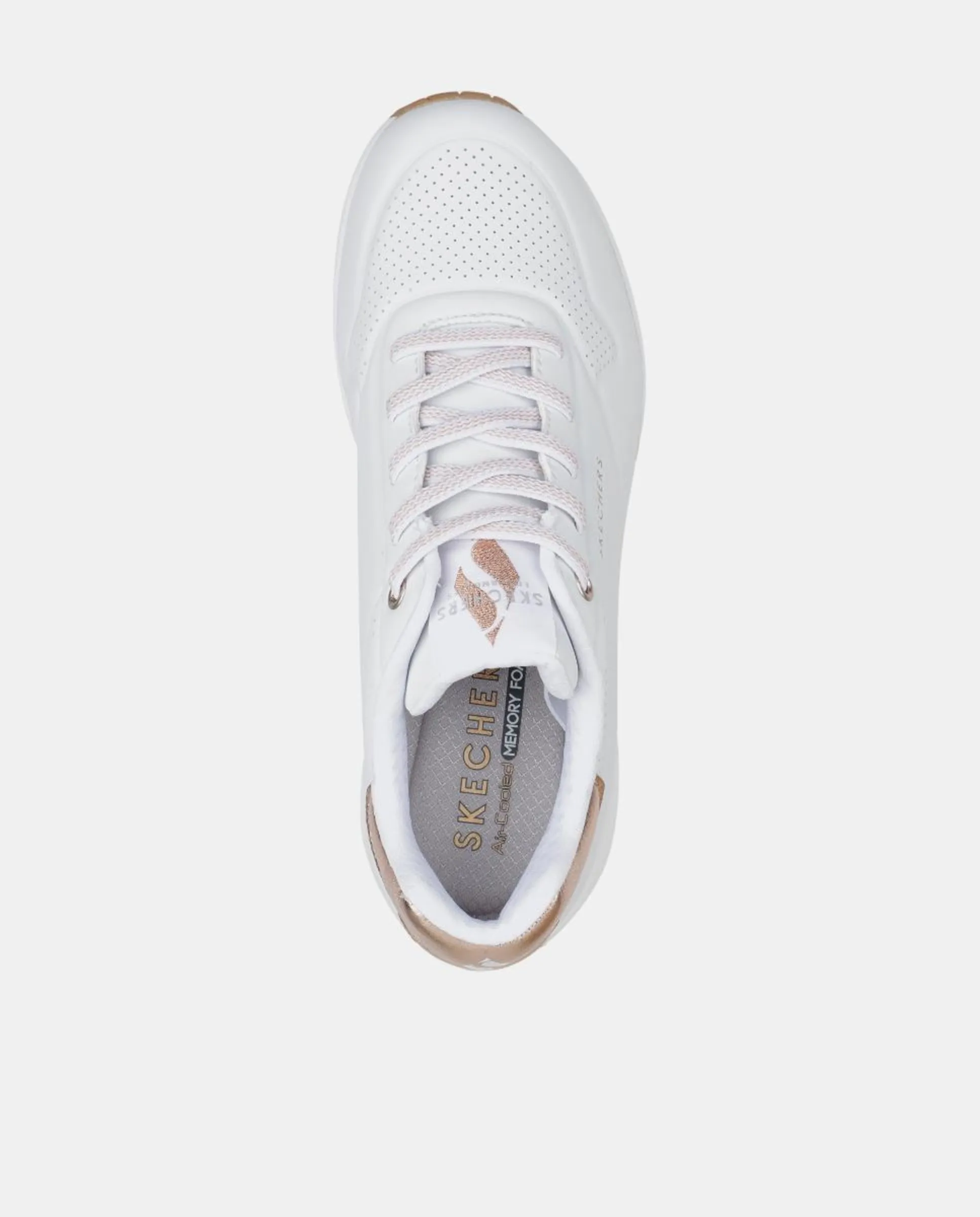 Женские кроссовки из кожи с воздушной камерой Skechers, белый — фото 3