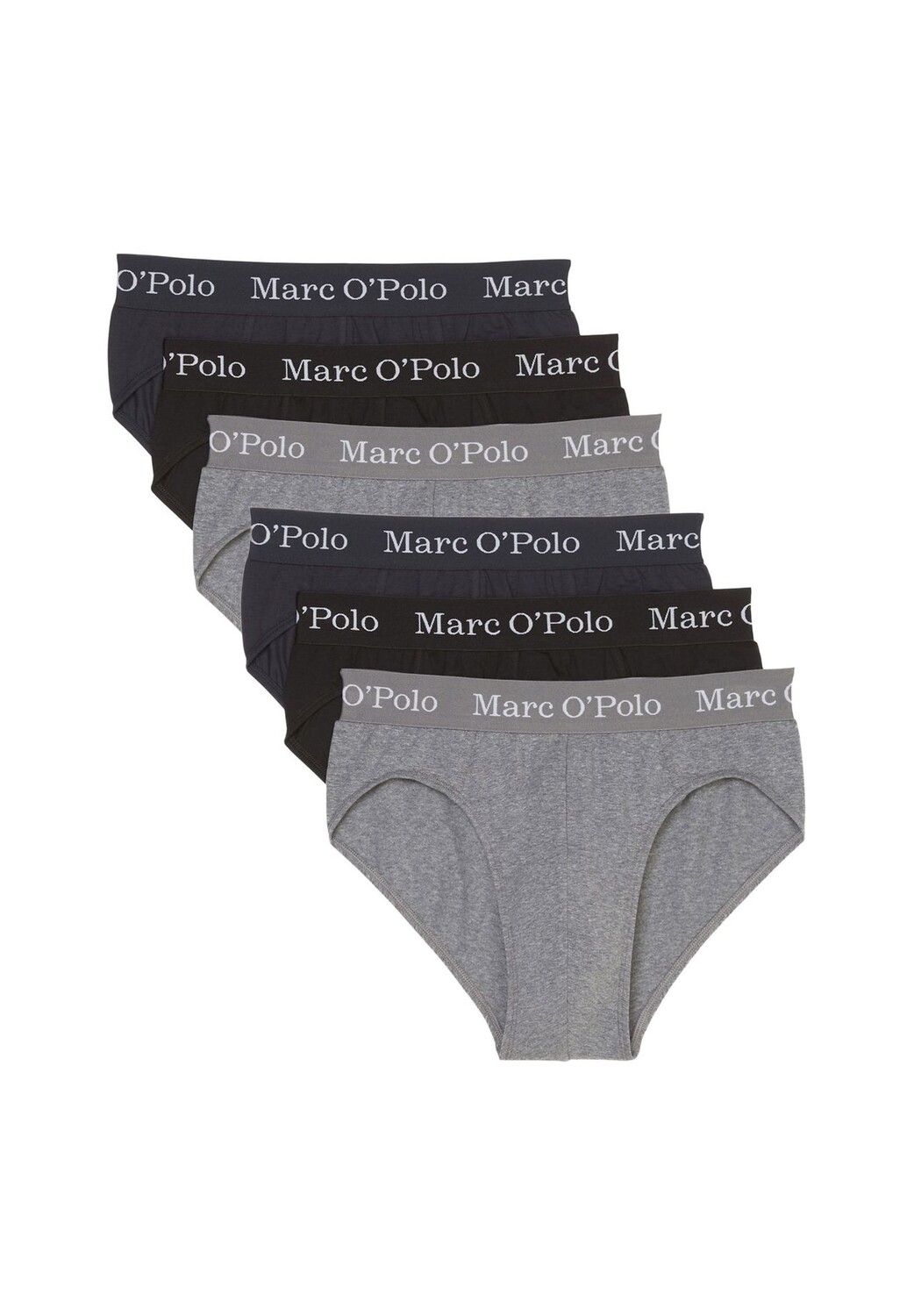 

Набор трусов / трусов из 6 элементов из органического хлопка Marc O'Polo, цвет Black Navy Grey Melange