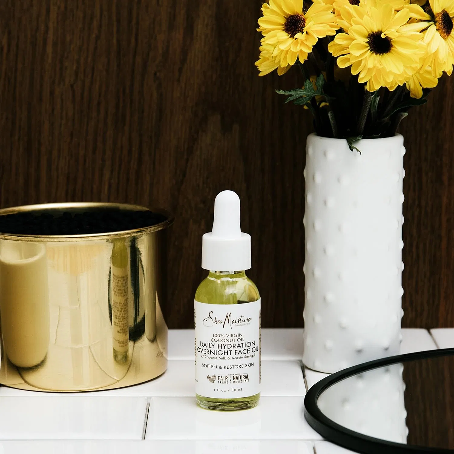 Масло для лица ночное Shea Moisture 100% Virgin Coconut Oil Daily Hydration Overnight Face Oil, 1 унция — фото 2