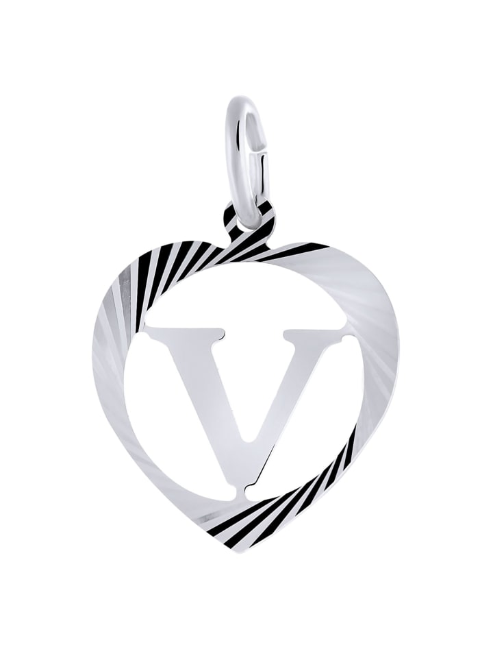 

Lucardi Подвеска из серебра 925 пробы в форме сердца с буквой V