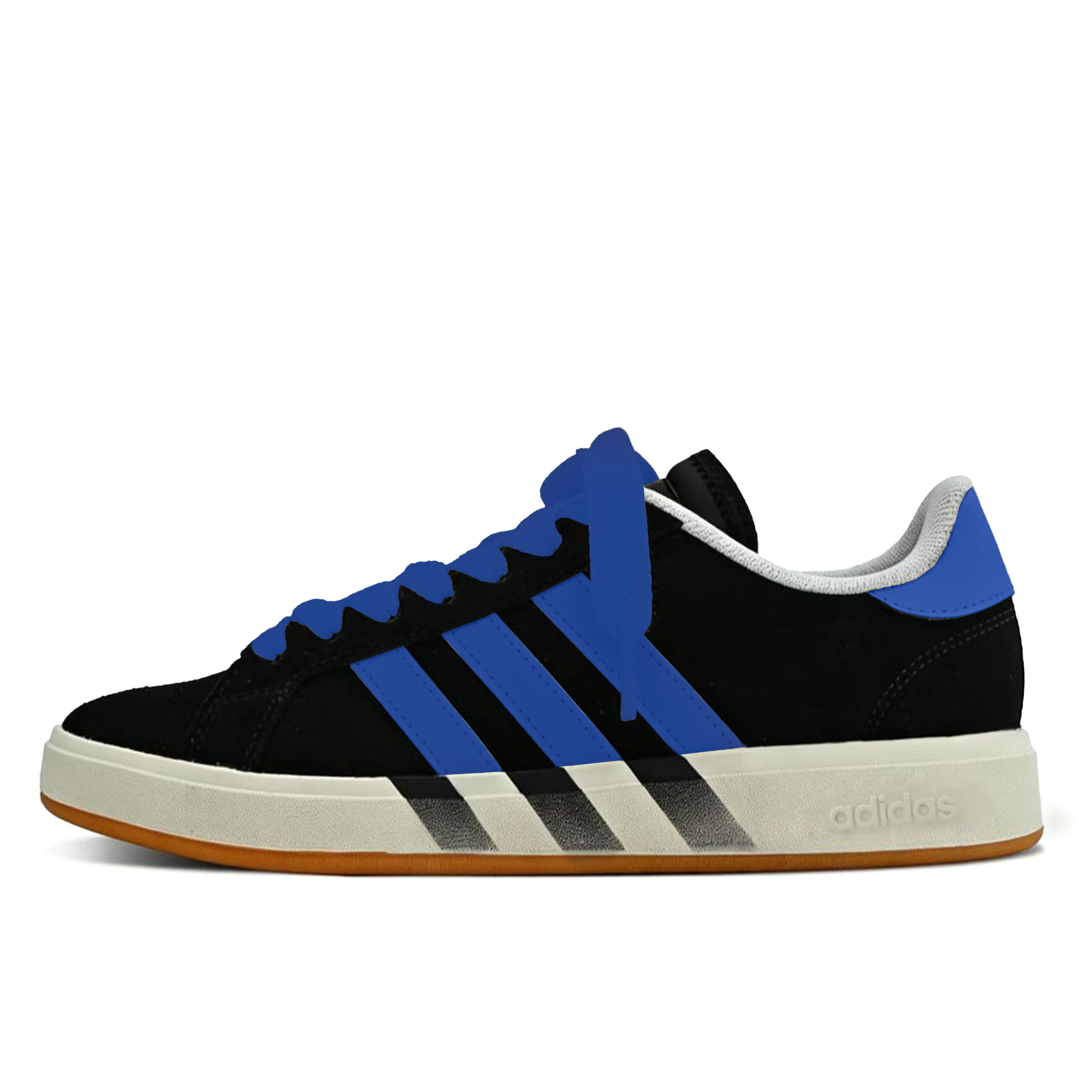 

Adidas Grand Court Base 00s Dark Blue Mango Abrasion Resistant Low top Skateboard Shoes Unisex Blue Black