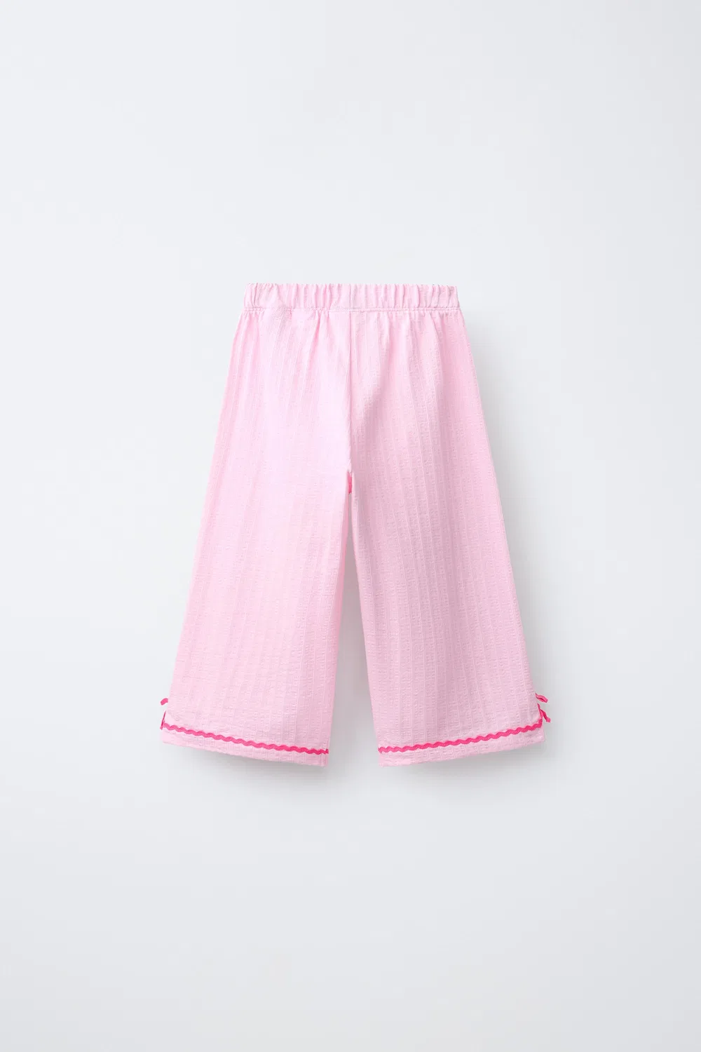 Кюлоты с контрастной волнообразной текстурой ZARA, Pink/Mauve — фото 2