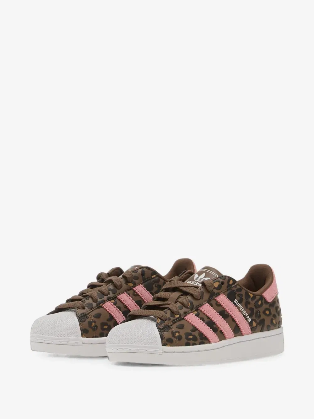 Кроссовки Superstar II с леопардовым принтом adidas Originals Kids, коричневый