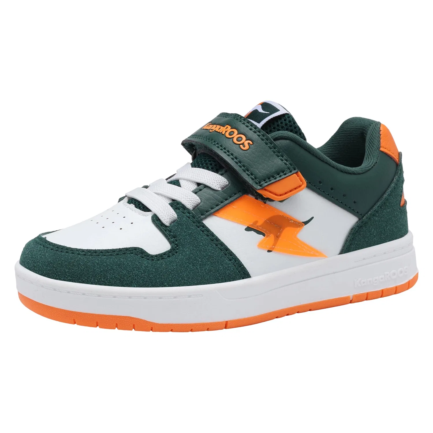 Детские кроссовки с ROOSFIT 2.0 KangaROOS, Green Jewel/Solar Orange
