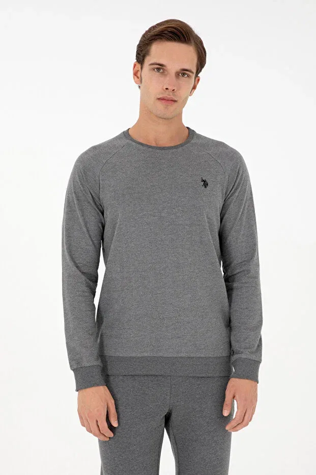 Мужские свитшот с длинным рукавом U.S. Polo Assn., Anthracite Melange