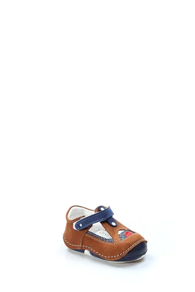 Детские повседневные туфли для девочек из натуральной кожи Tugerdi, Tan Navy Blue Thermo Sole — фото 2