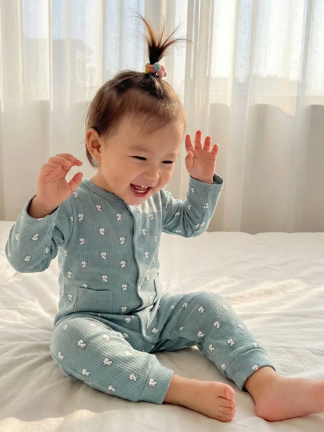 Комплект из риба с комбинезоном, шапочкой и слюнявчиком Babies Basic, зеленый — фото 2