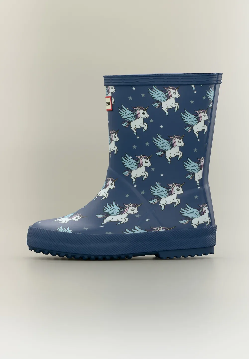 Первые детские резиновые сапоги с принтом в виде крылатого единорога Hunter Original, Blue/Multi-Coloured