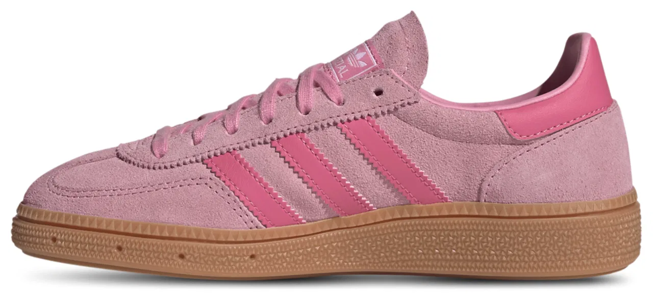 Детские кроссовки для девочек с замшевым верхом Handball Spezial adidas, Gum/Bliss Pink/Pink Fusion — фото 2