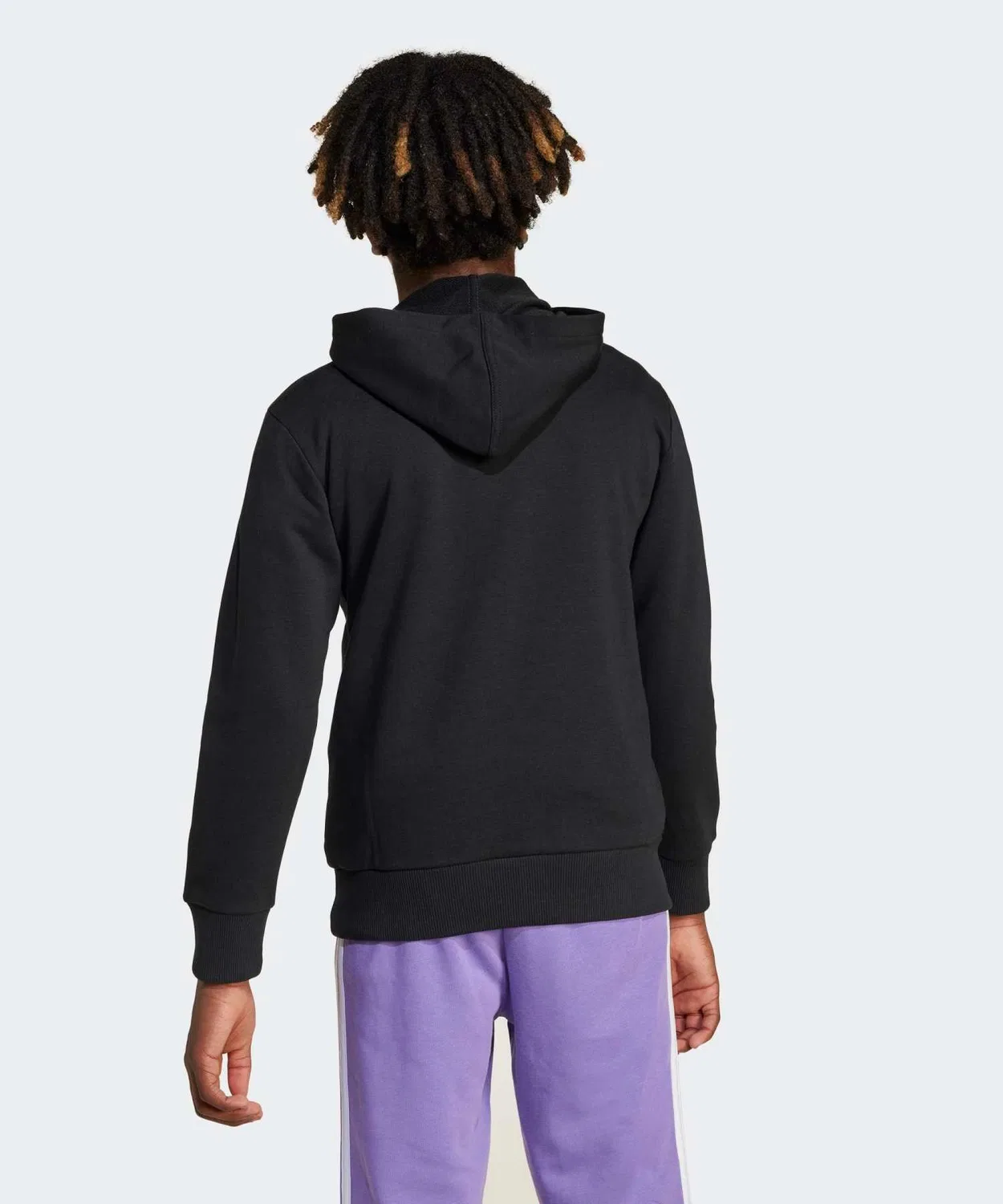 Детский худи с капюшоном из футера, модель Essentials Adidas, Black/White — фото 4