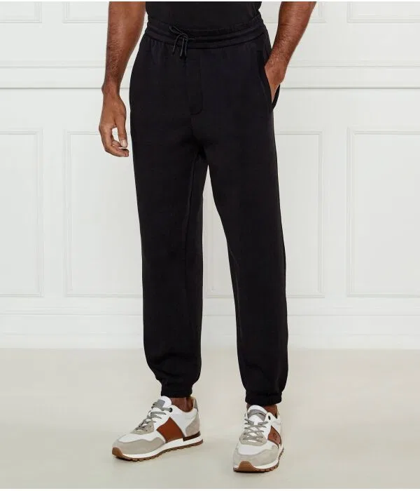Мужские спортивные брюки из трикотажа Emporio Armani, черный