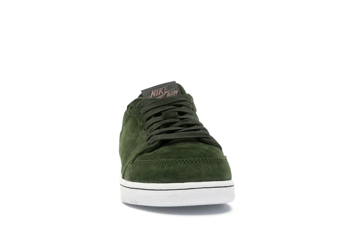 Детские кроссовки без свуша Legion Green Jordan 1 Retro Low NS Jordan, Legion Green Metallic Red Bronze White — фото 2