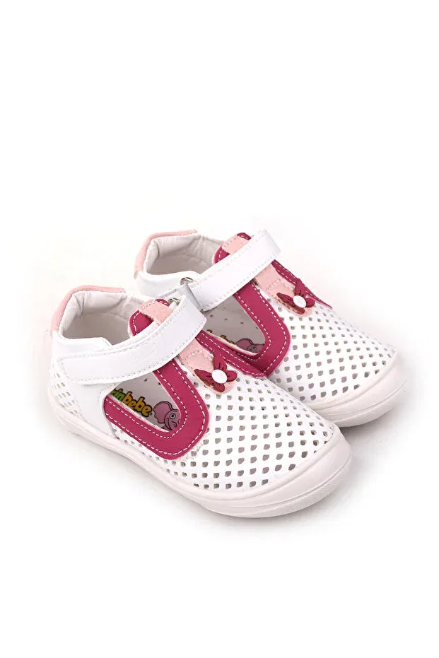 Детские ортопедические туфли для девочек с принтом Walkenzo, White-Fuchsia — фото 2