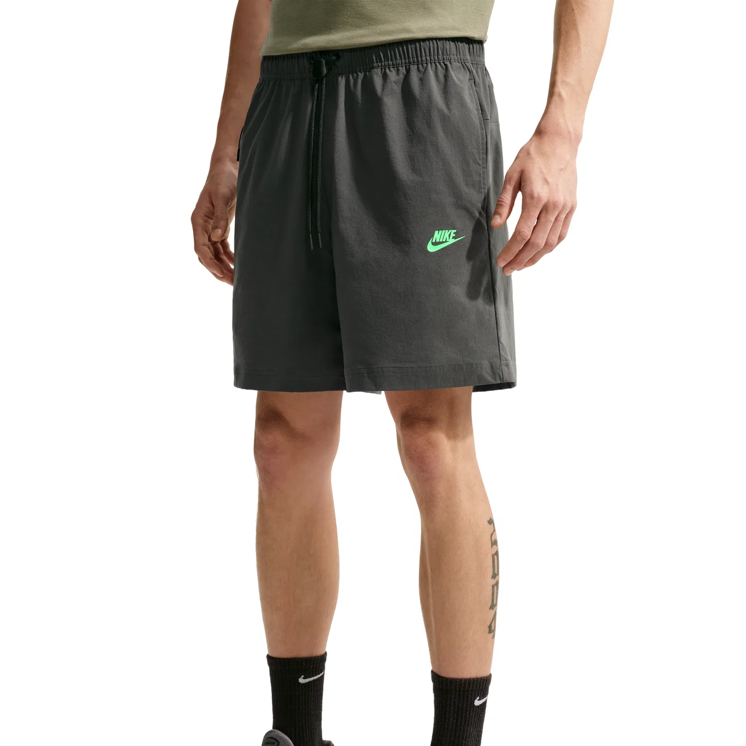 Мужские шорты из ткани с плетением Newsprint Illusion Green Nike, серый